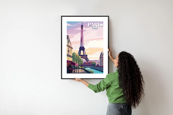 Plakat Paryż Wieża Eiffla Nad Sekwaną