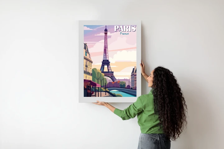 Plakat Paryż Wieża Eiffla Nad Sekwaną