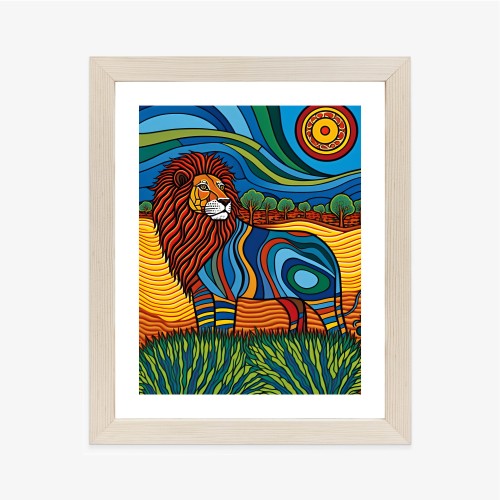 Plakat Surrealistyczna Grafika Lew