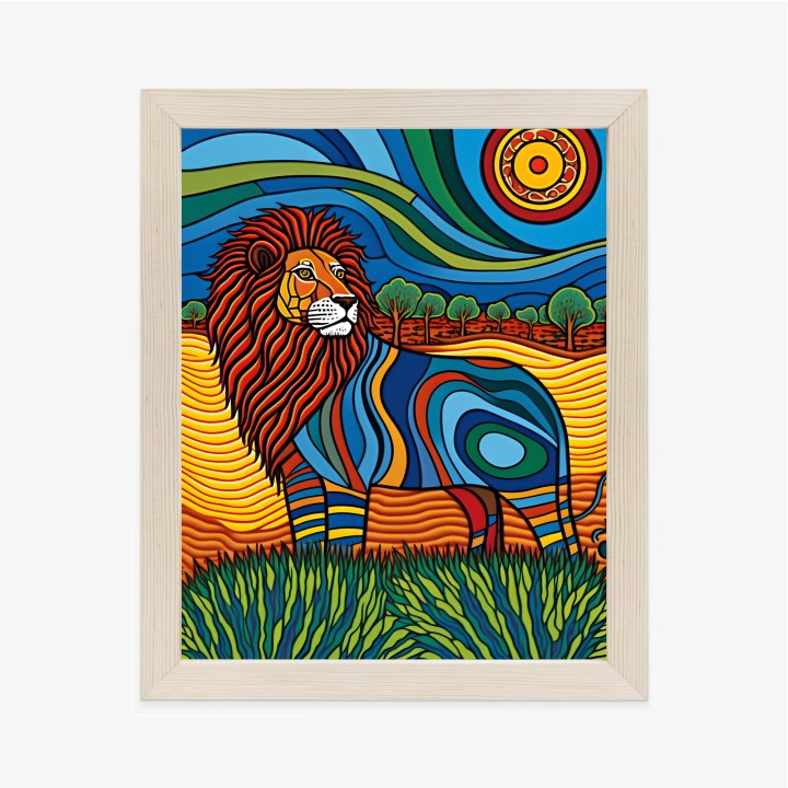 Plakat Surrealistyczna Grafika Lew