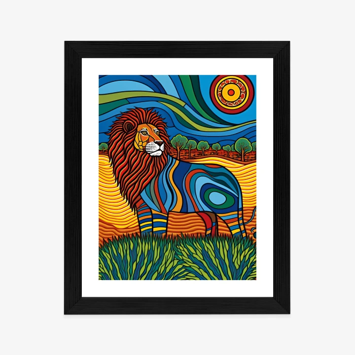 Plakat Surrealistyczna Grafika Lew