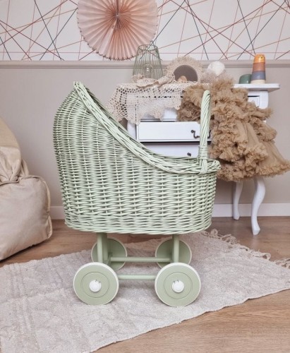 wózek dla lalek dla starszej dziewczynki - oliwkowy