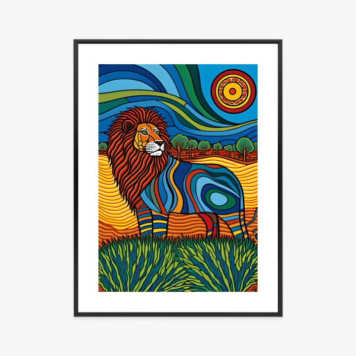 Plakat Surrealistyczna Grafika Lew