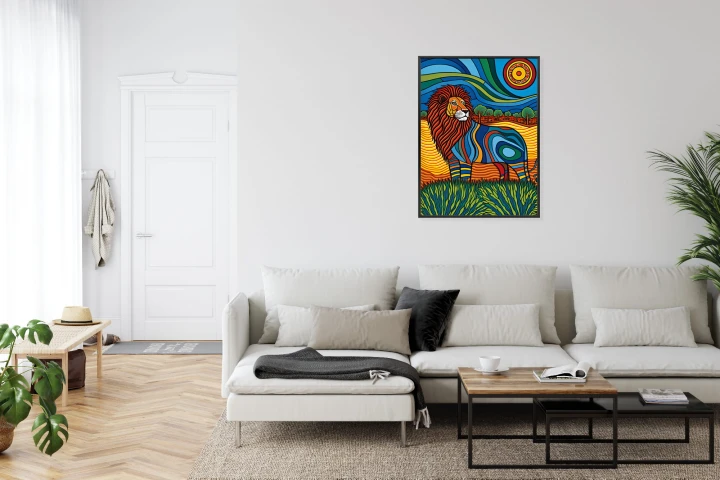 Plakat Surrealistyczna Grafika Lew