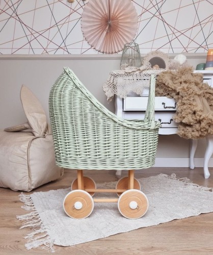 wózek dla lalek dla starszej dziewczynki - oliwkowy