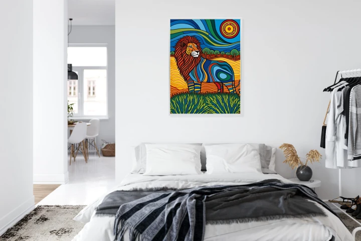 Plakat Surrealistyczna Grafika Lew
