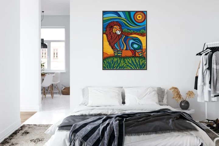 Plakat Surrealistyczna Grafika Lew