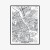 Plakat Warszawa Czarno Biała Szczegółowa Mapa Miasta