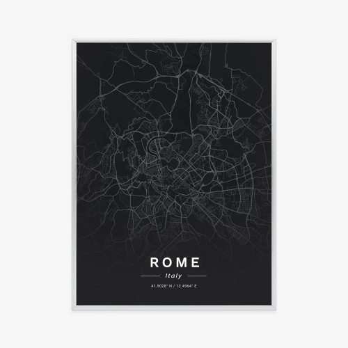 Plakat Mapa Rzymu W Minimalistycznym Stylu