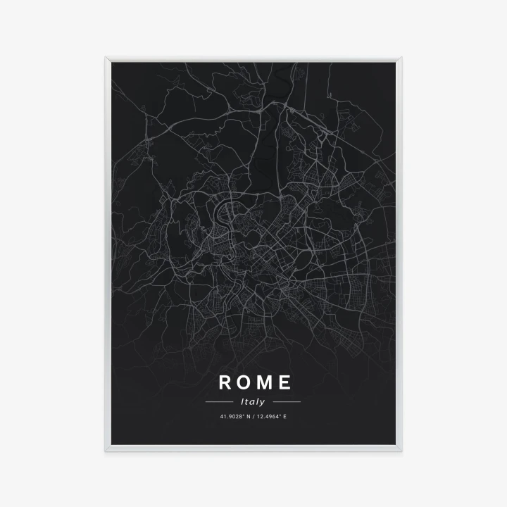 Plakat Mapa Rzymu W Minimalistycznym Stylu