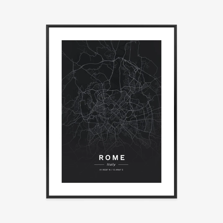 Plakat Mapa Rzymu W Minimalistycznym Stylu