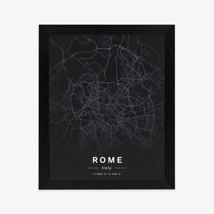 Plakat Mapa Rzymu W Minimalistycznym Stylu