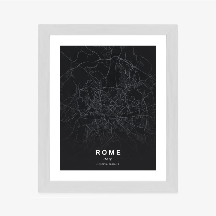 Plakat Mapa Rzymu W Minimalistycznym Stylu