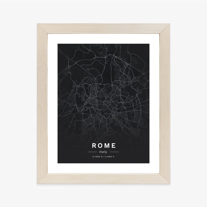 Plakat Mapa Rzymu W Minimalistycznym Stylu