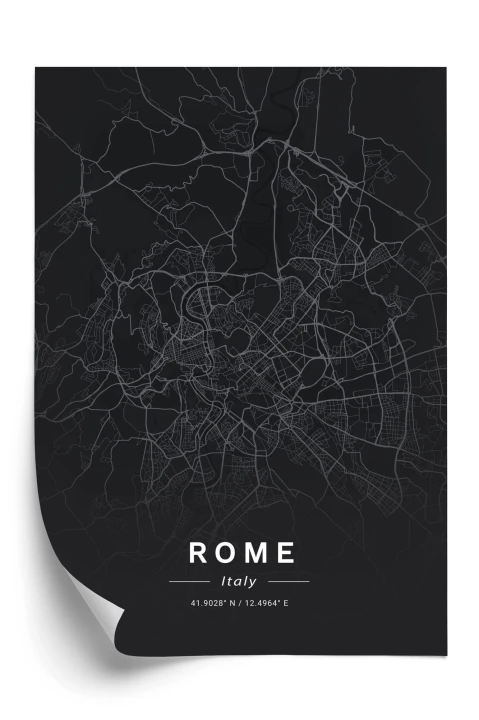 Plakat Mapa Rzymu W Minimalistycznym Stylu