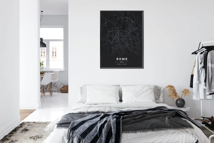 Plakat Mapa Rzymu W Minimalistycznym Stylu