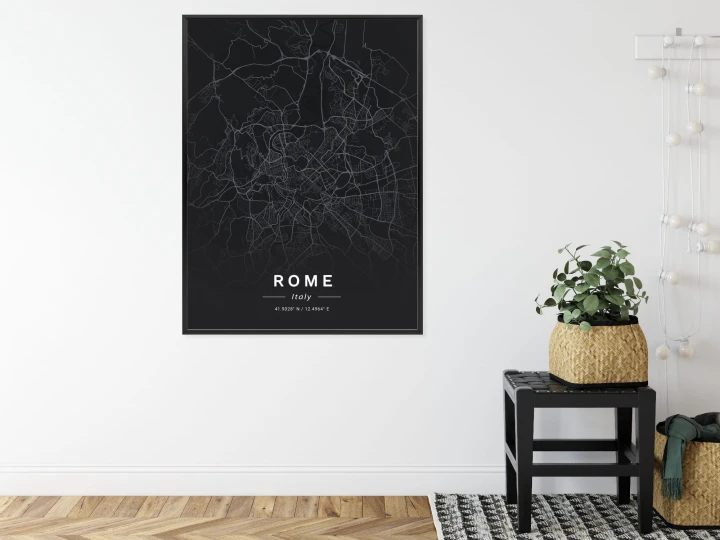 Plakat Mapa Rzymu W Minimalistycznym Stylu