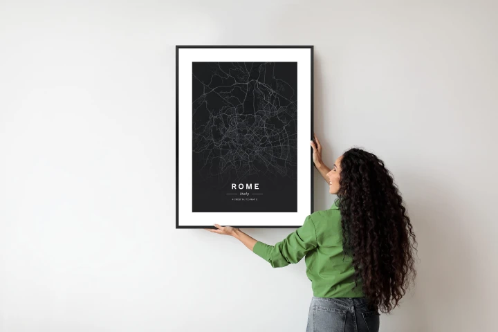 Plakat Mapa Rzymu W Minimalistycznym Stylu