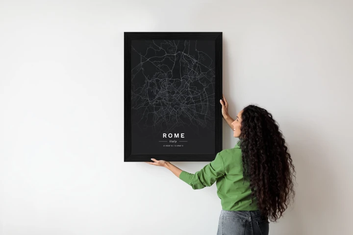 Plakat Mapa Rzymu W Minimalistycznym Stylu