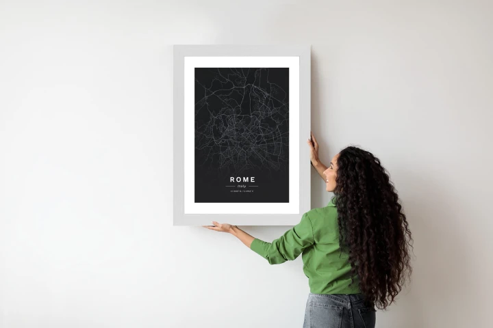 Plakat Mapa Rzymu W Minimalistycznym Stylu