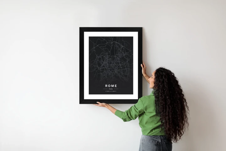 Plakat Mapa Rzymu W Minimalistycznym Stylu