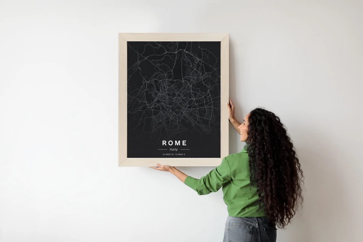 Plakat Mapa Rzymu W Minimalistycznym Stylu