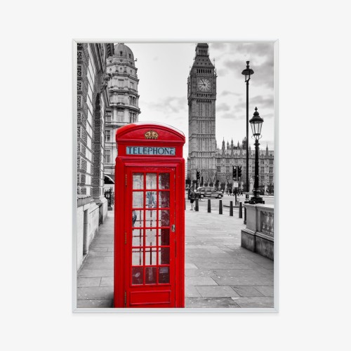 Plakat Czerwona Budka Telefoniczna Z Big Benem W Tle