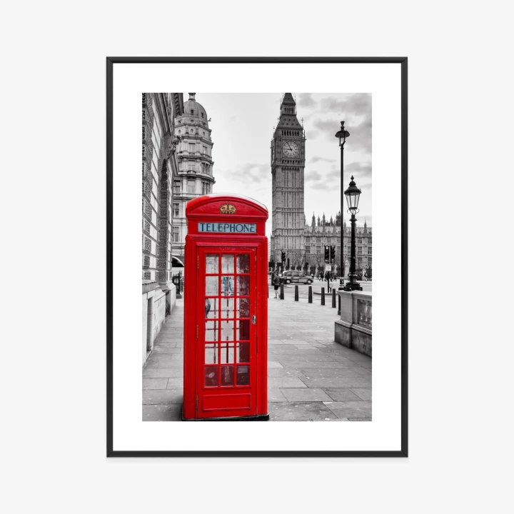 Plakat Czerwona Budka Telefoniczna Z Big Benem W Tle