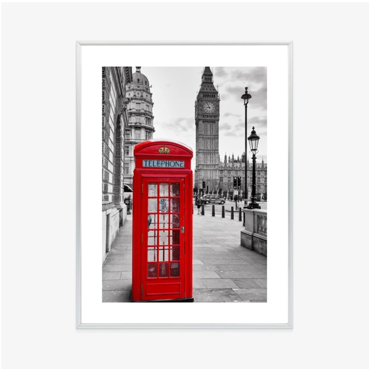 Plakat Czerwona Budka Telefoniczna Z Big Benem W Tle