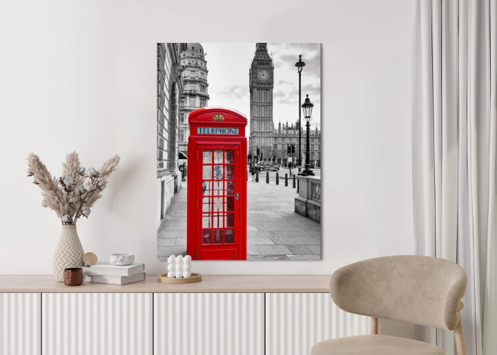 Plakat Czerwona Budka Telefoniczna Z Big Benem W Tle