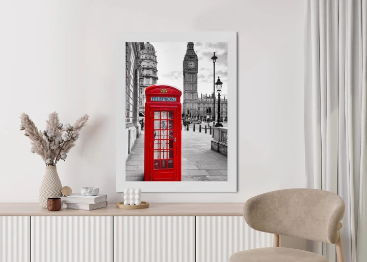 Plakat Czerwona Budka Telefoniczna Z Big Benem W Tle