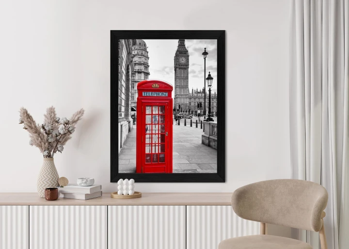Plakat Czerwona Budka Telefoniczna Z Big Benem W Tle