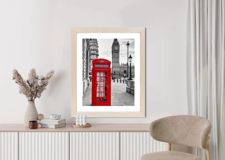 Plakat Czerwona Budka Telefoniczna Z Big Benem W Tle