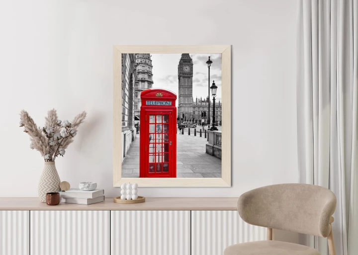 Plakat Czerwona Budka Telefoniczna Z Big Benem W Tle