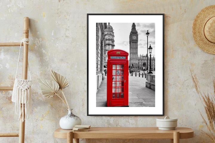Plakat Czerwona Budka Telefoniczna Z Big Benem W Tle