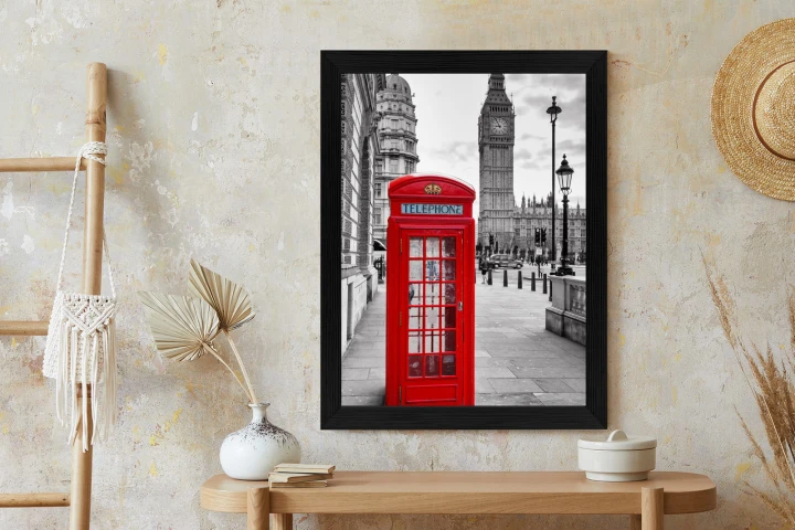 Plakat Czerwona Budka Telefoniczna Z Big Benem W Tle