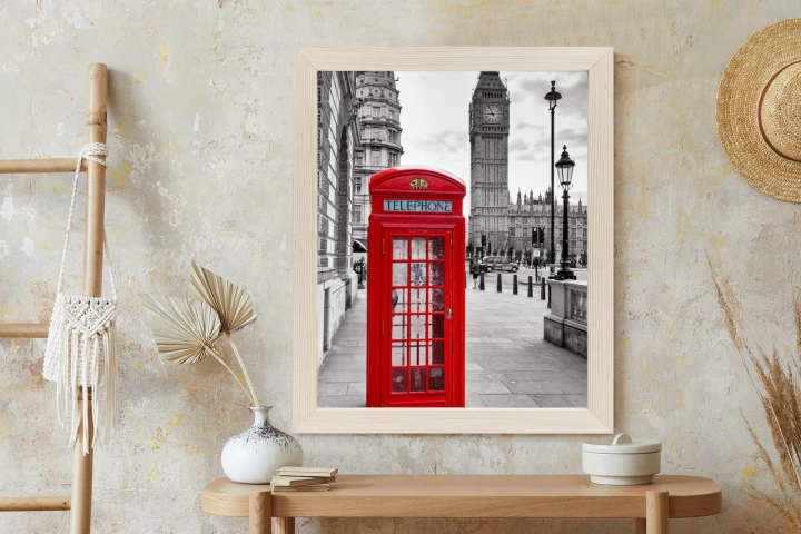 Plakat Czerwona Budka Telefoniczna Z Big Benem W Tle