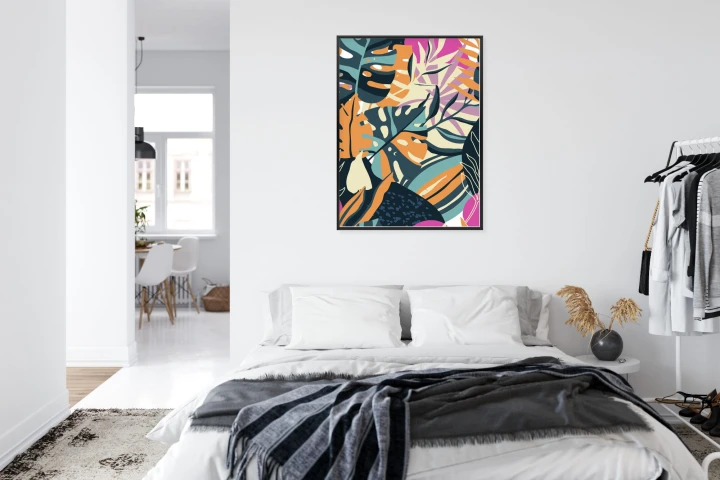 Plakat Wielokolorowe Tropikalne Liście