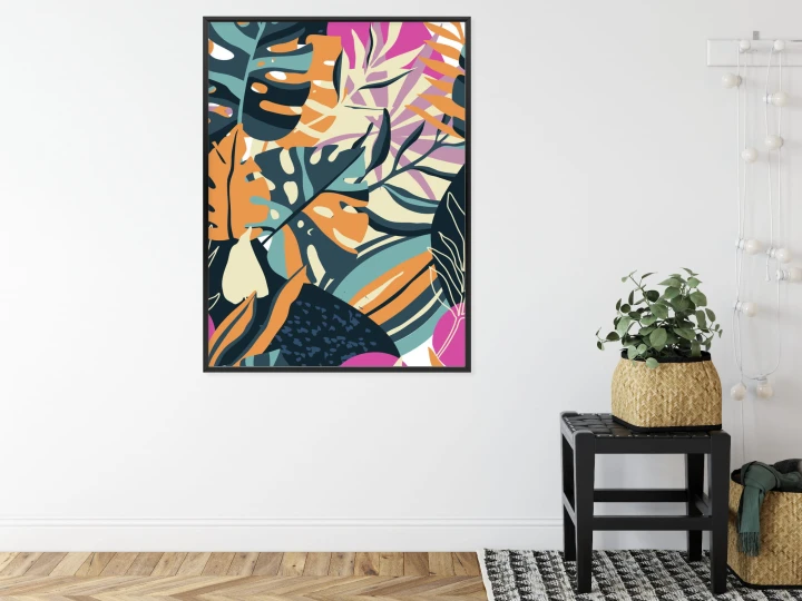 Plakat Wielokolorowe Tropikalne Liście