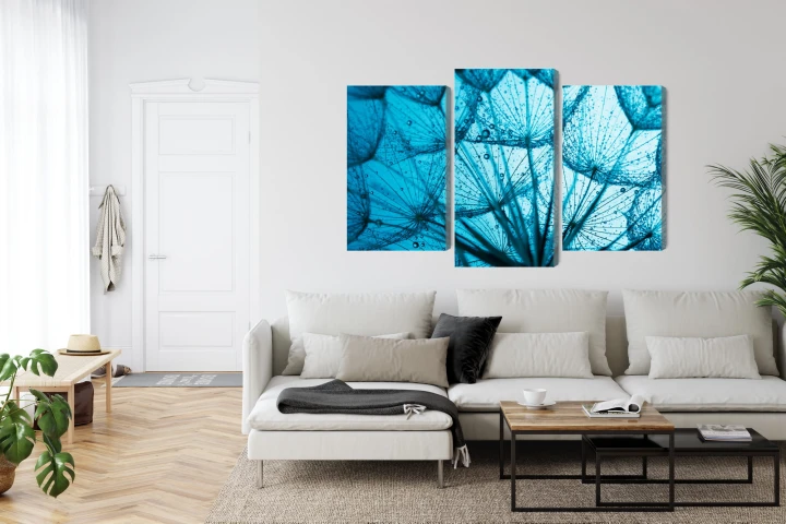 Obraz Wieloczęściowy Zbliżenie Trójwymiarowego Nasiona Mniszka Lekarskiego