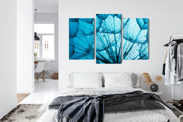 Obraz Wieloczęściowy Zbliżenie Trójwymiarowego Nasiona Mniszka Lekarskiego