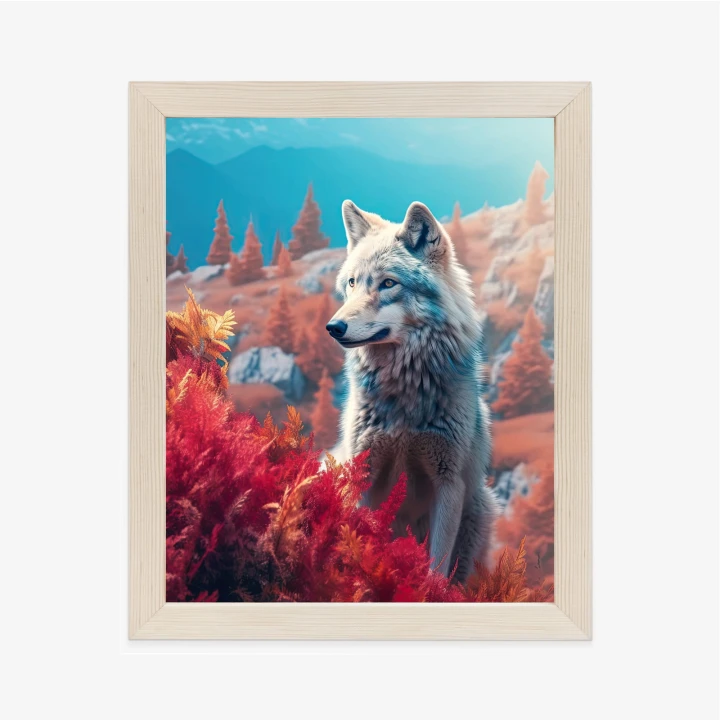 Plakat Wilk W Naturze W Górskiej Dolinie