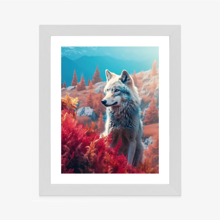 Plakat Wilk W Naturze W Górskiej Dolinie