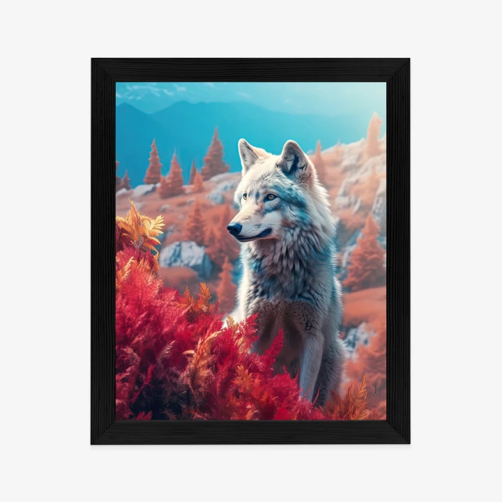 Plakat Wilk W Naturze W Górskiej Dolinie