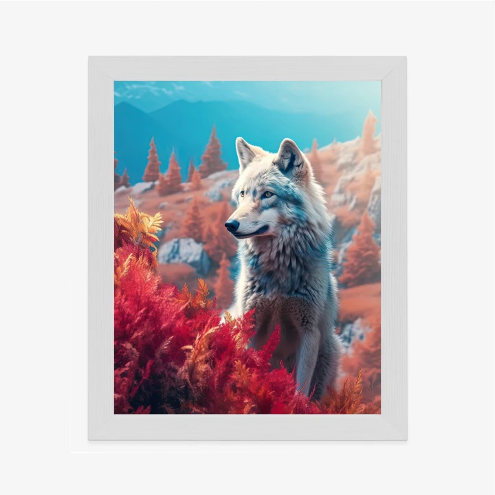Plakat Wilk W Naturze W Górskiej Dolinie