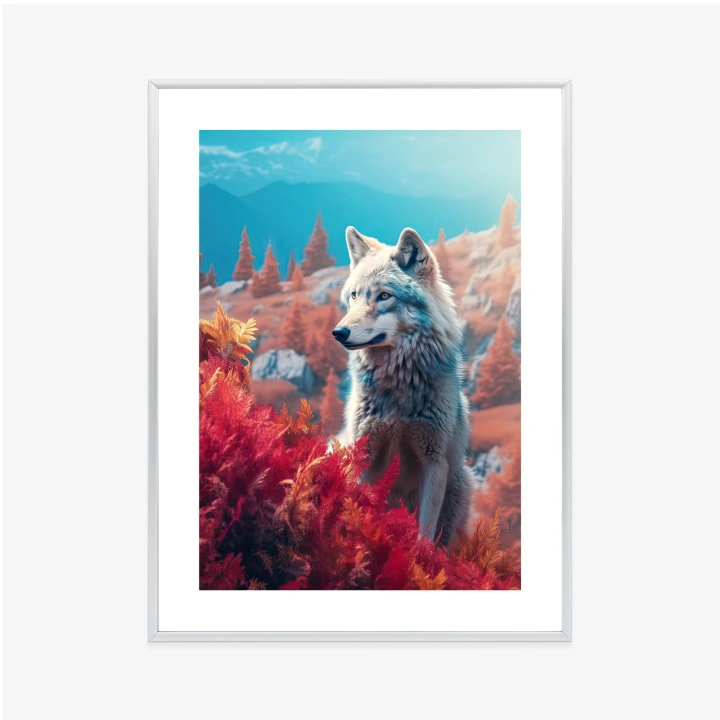 Plakat Wilk W Naturze W Górskiej Dolinie