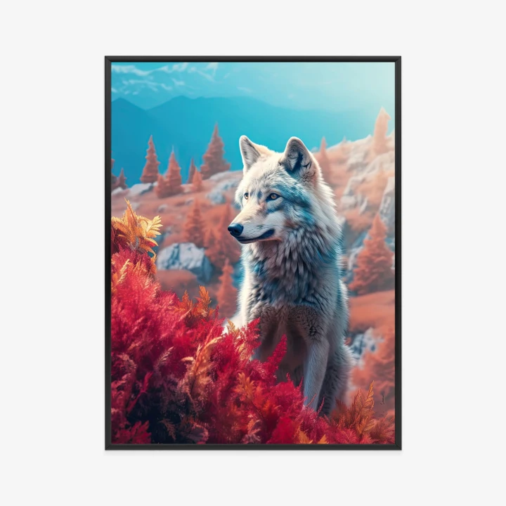 Plakat Wilk W Naturze W Górskiej Dolinie