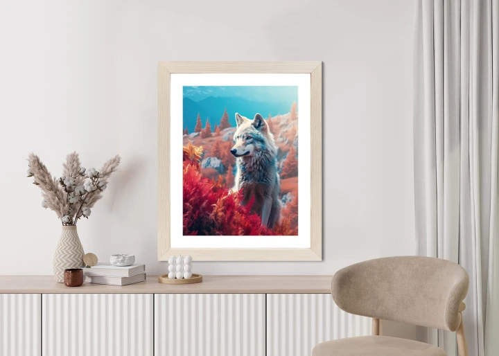 Plakat Wilk W Naturze W Górskiej Dolinie