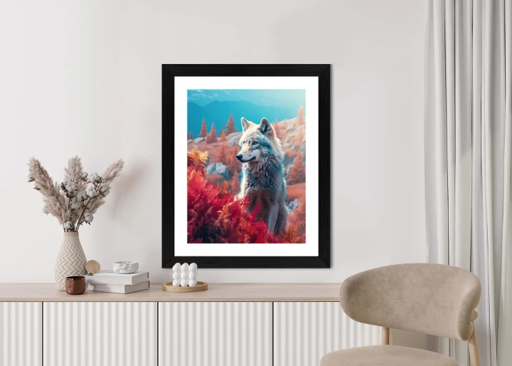 Plakat Wilk W Naturze W Górskiej Dolinie