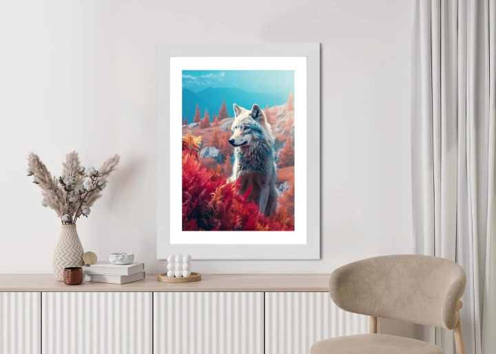 Plakat Wilk W Naturze W Górskiej Dolinie